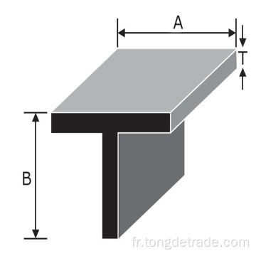 Métal 6063 T5 profilé aluminium T barre stock